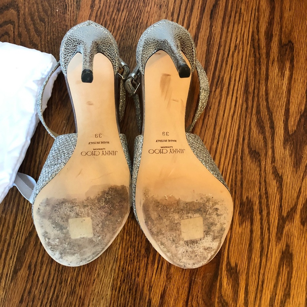 Jimmy Choo Emily 100mm Glitter Sandal - Picture 2 of 3